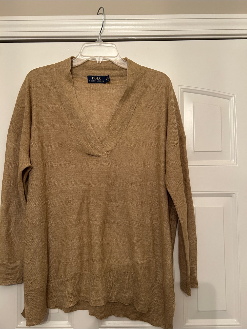 Polo Ralph Lauren V-Neck Linen Sweater-Size Medium